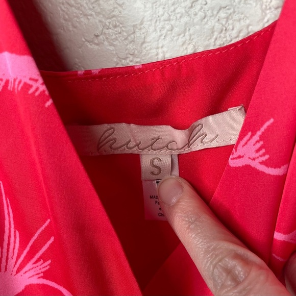 Hutch Anthropologie Ruffle Floral Wrap Dress Size Small In Red Floral Print - Picture 6 of 12